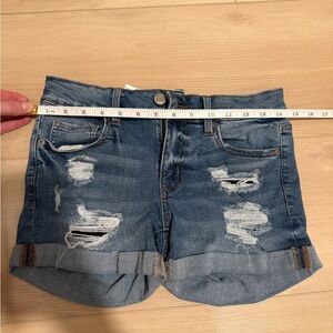 Aeropostale Blue Distressed Jean Shorts